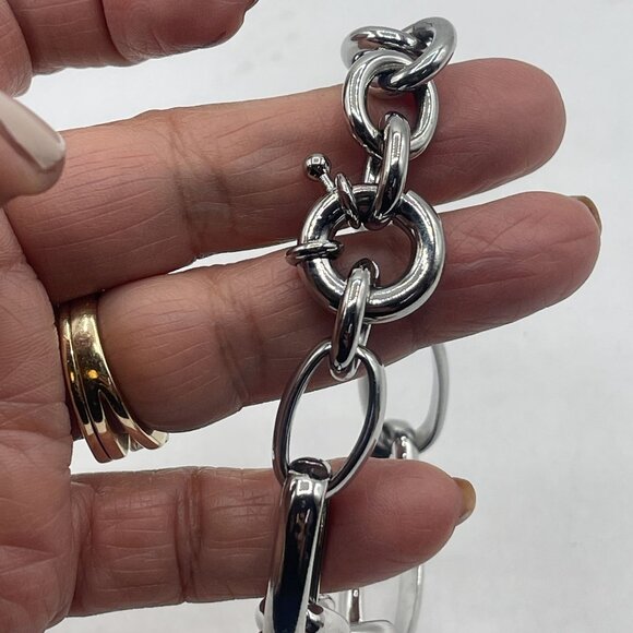 Dyrberg Kern Silver & Gold Tone Charm Bracelet - Picture 6 of 8